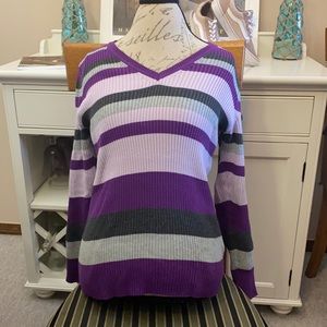 Striped ribbed sweater